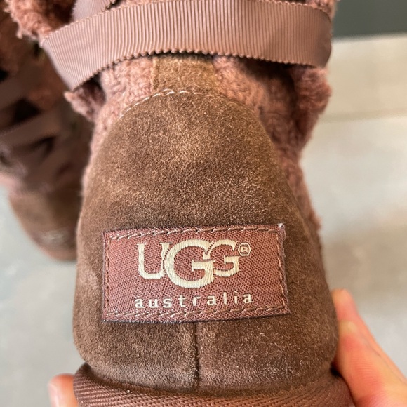 UGG Women's Heirloom Cocoa Brown Lace-Up Textile Tweed Boots 8 - Picture 12 of 16